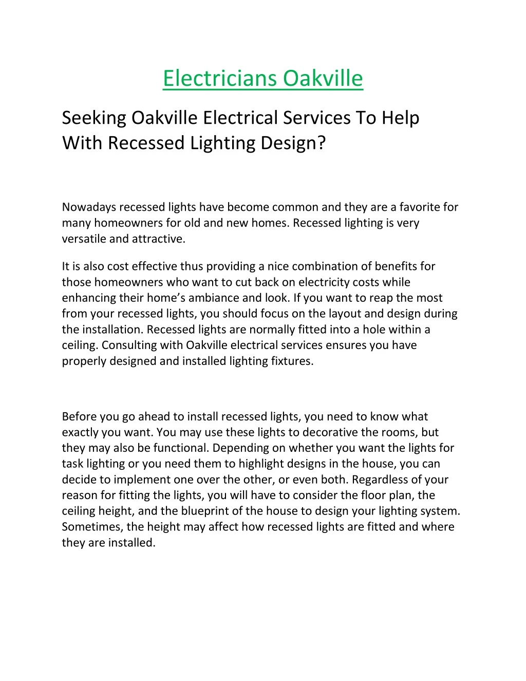 electricians oakville