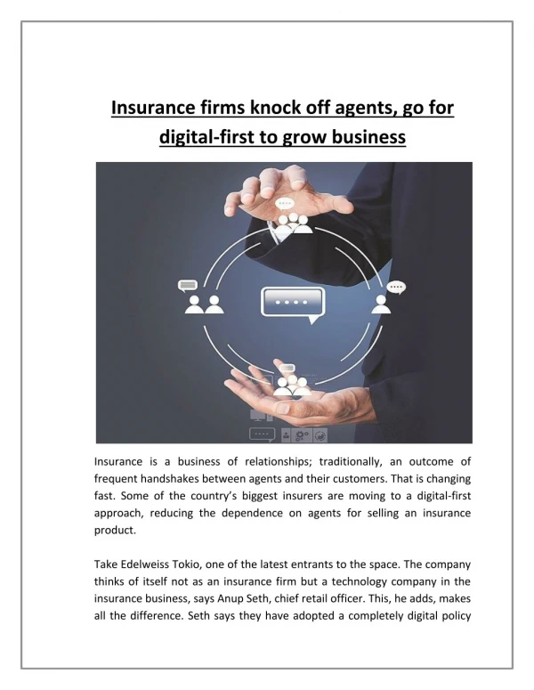 Insurance firms knock off agents, go for digital-first to grow business