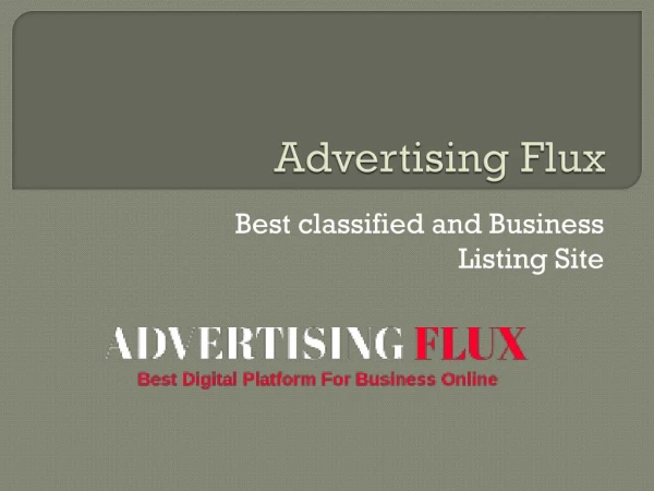 List your Business Free With Advertising Flux
