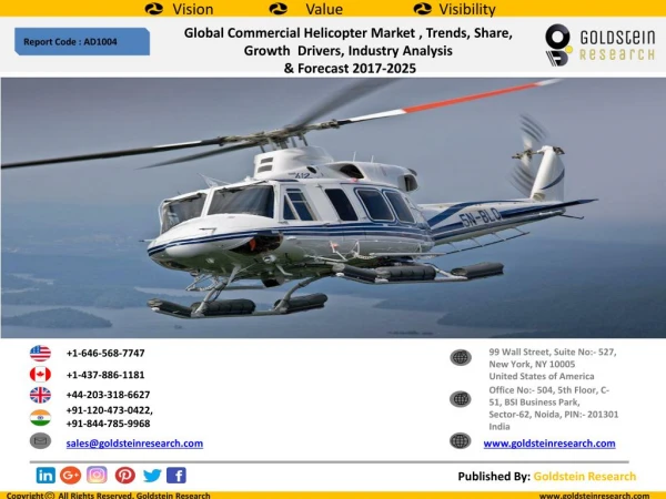 Global Commercial Helicopter Market , Trends, Share, Growth Drivers, Industry Analysis & Forecast 2017-2025