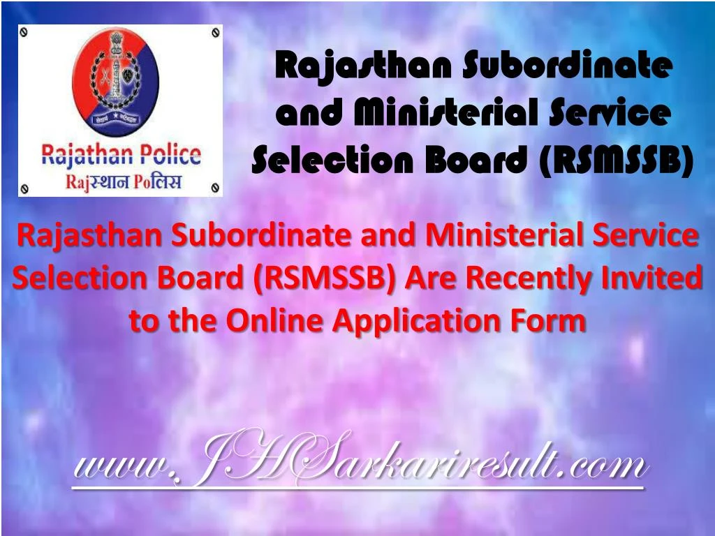 rajasthan subordinate and ministerial service