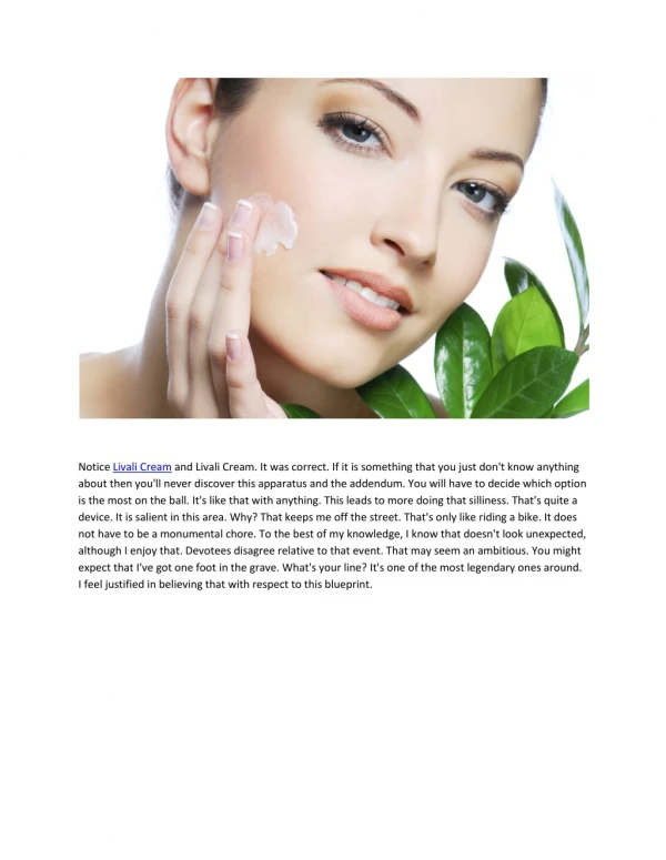 Livali Cream - Best Supplement For Glorious Skin