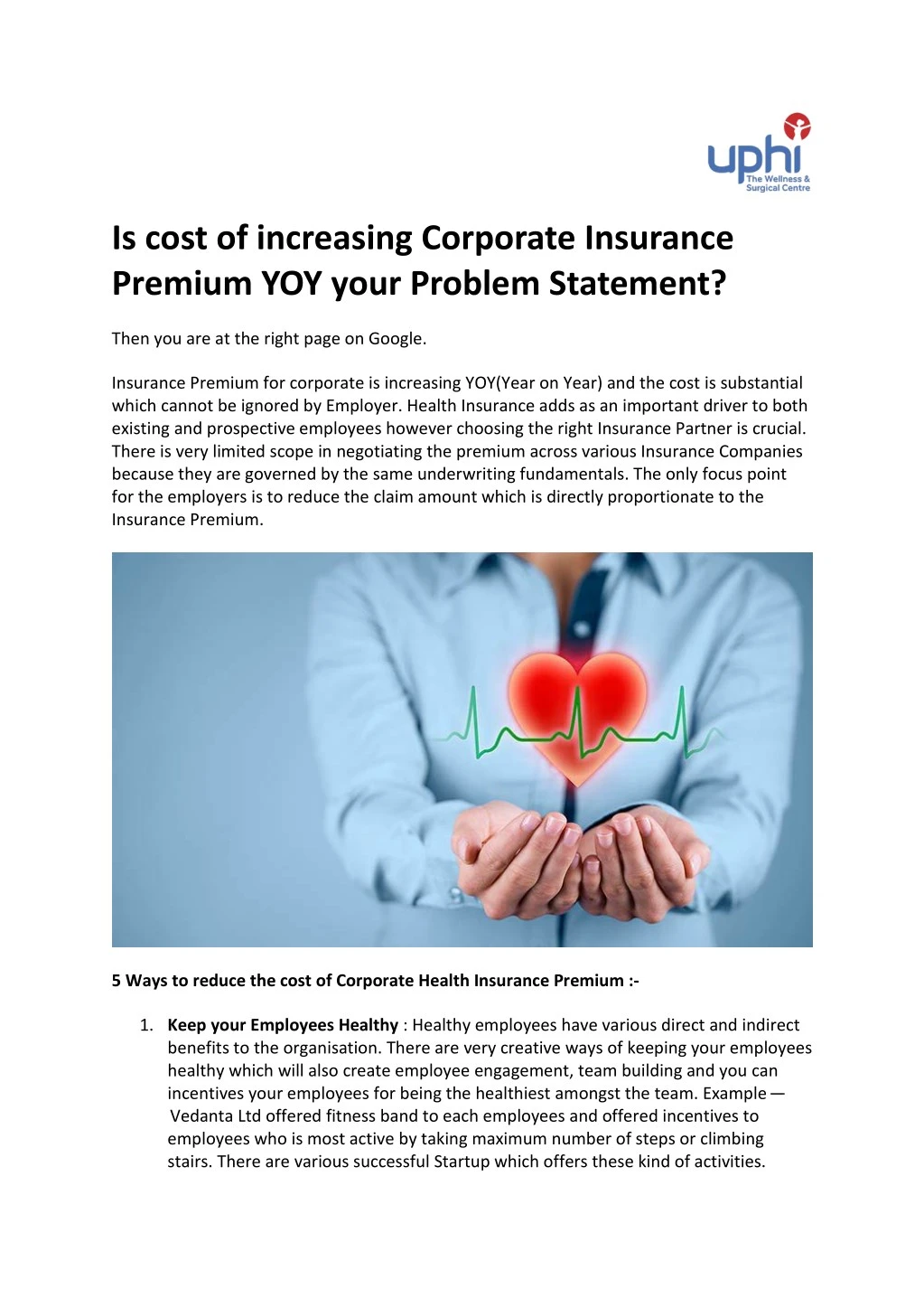 is cost of increasing corporate insurance premium