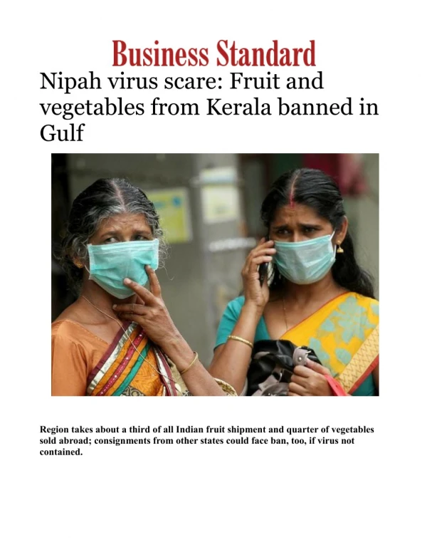 Deadly Nipah virus: Fruit and vegetables from Kerala banned in Gulf 