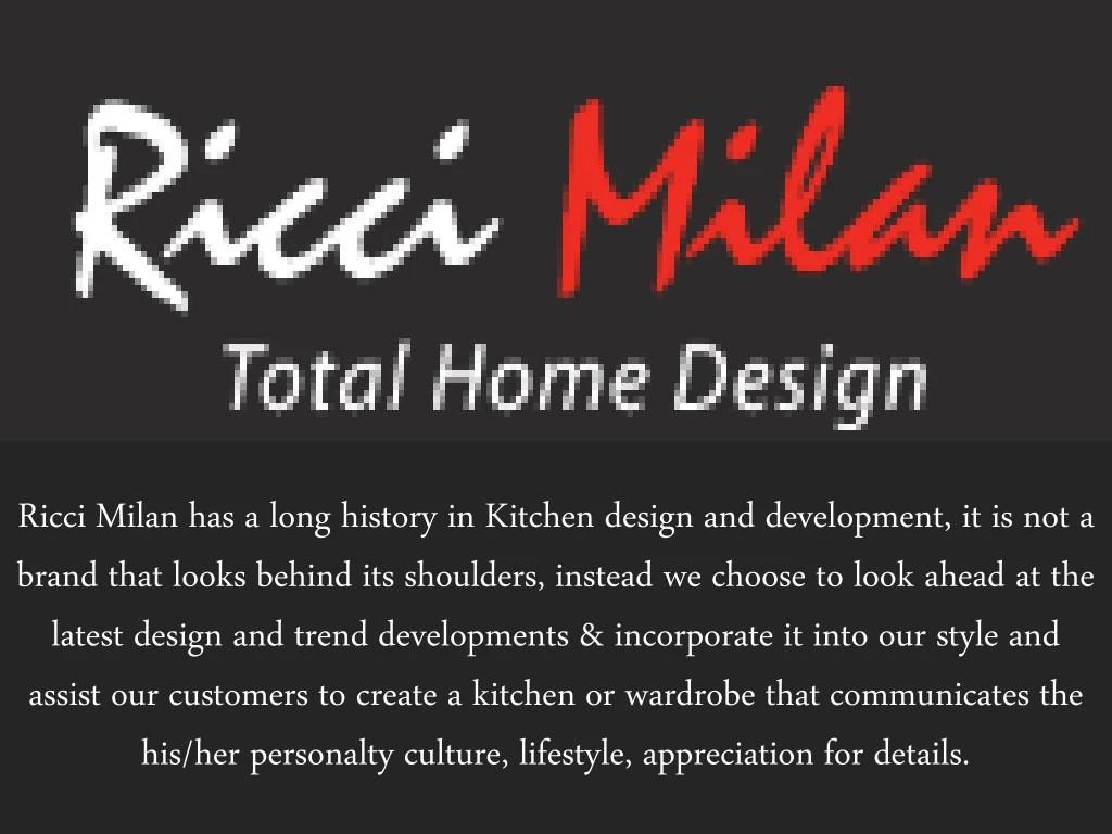 ricci milan has a long history in kitchen design