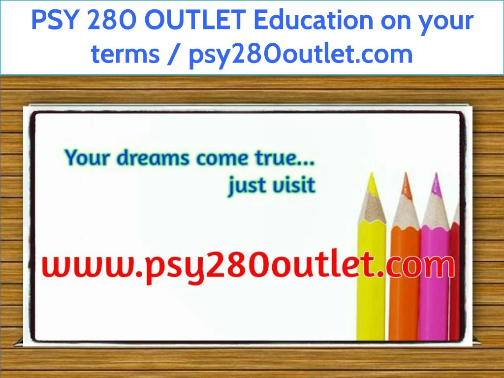 psy 280 outlet education on your terms