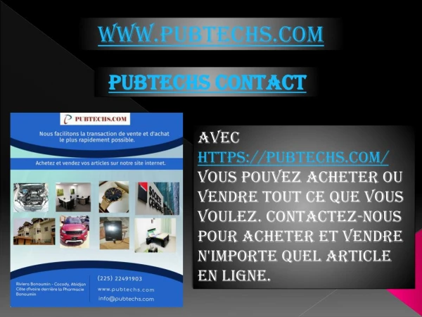 vendre rapidement en ligne avec PUBTECHS.COM