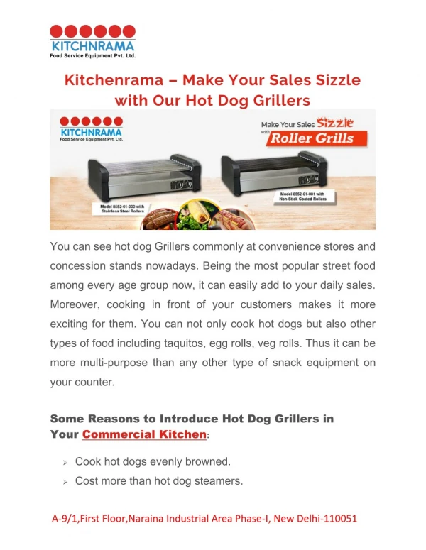 Kitchenrama - Make Your Sales Sizzle with Our Hot Dog Grillers