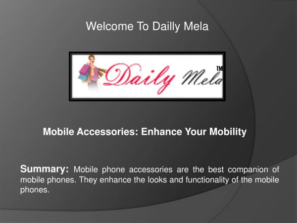 Buy online mobile accessories at dailymela