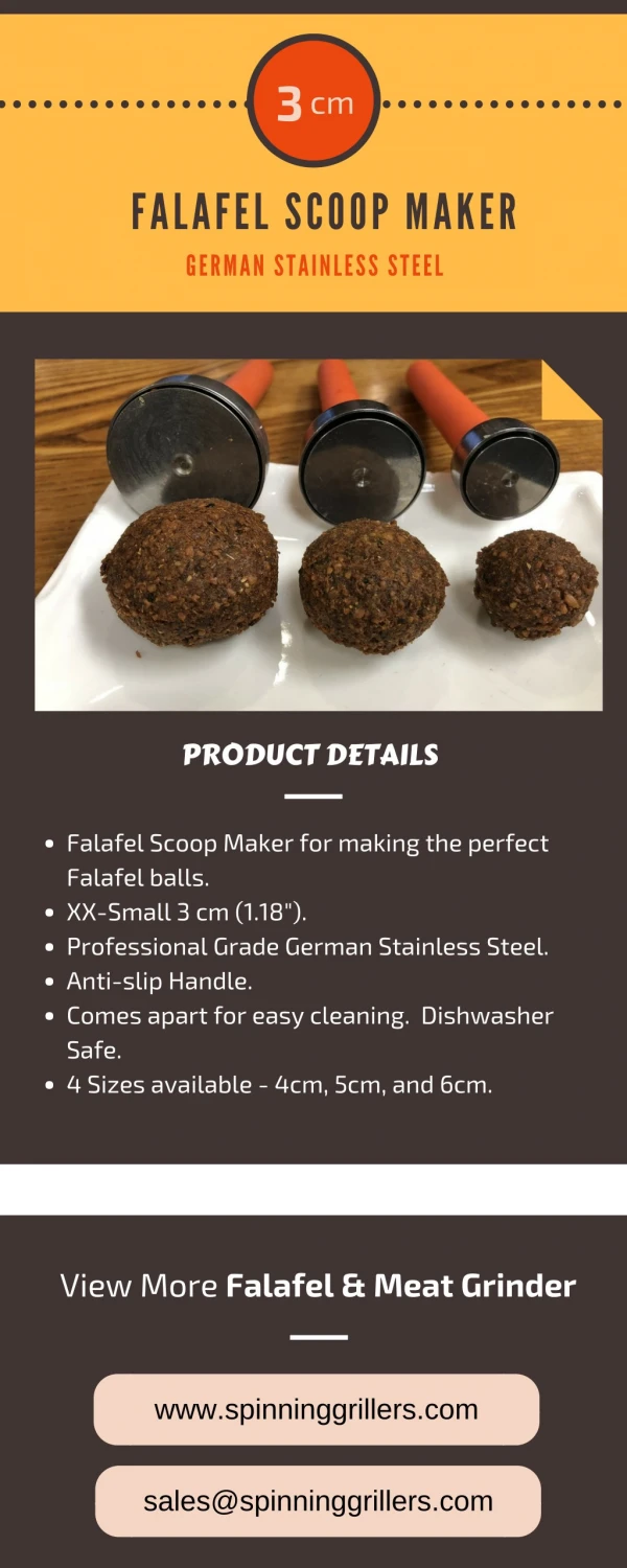Falafel Scoop Maker 3 Cm German Stainless Steel