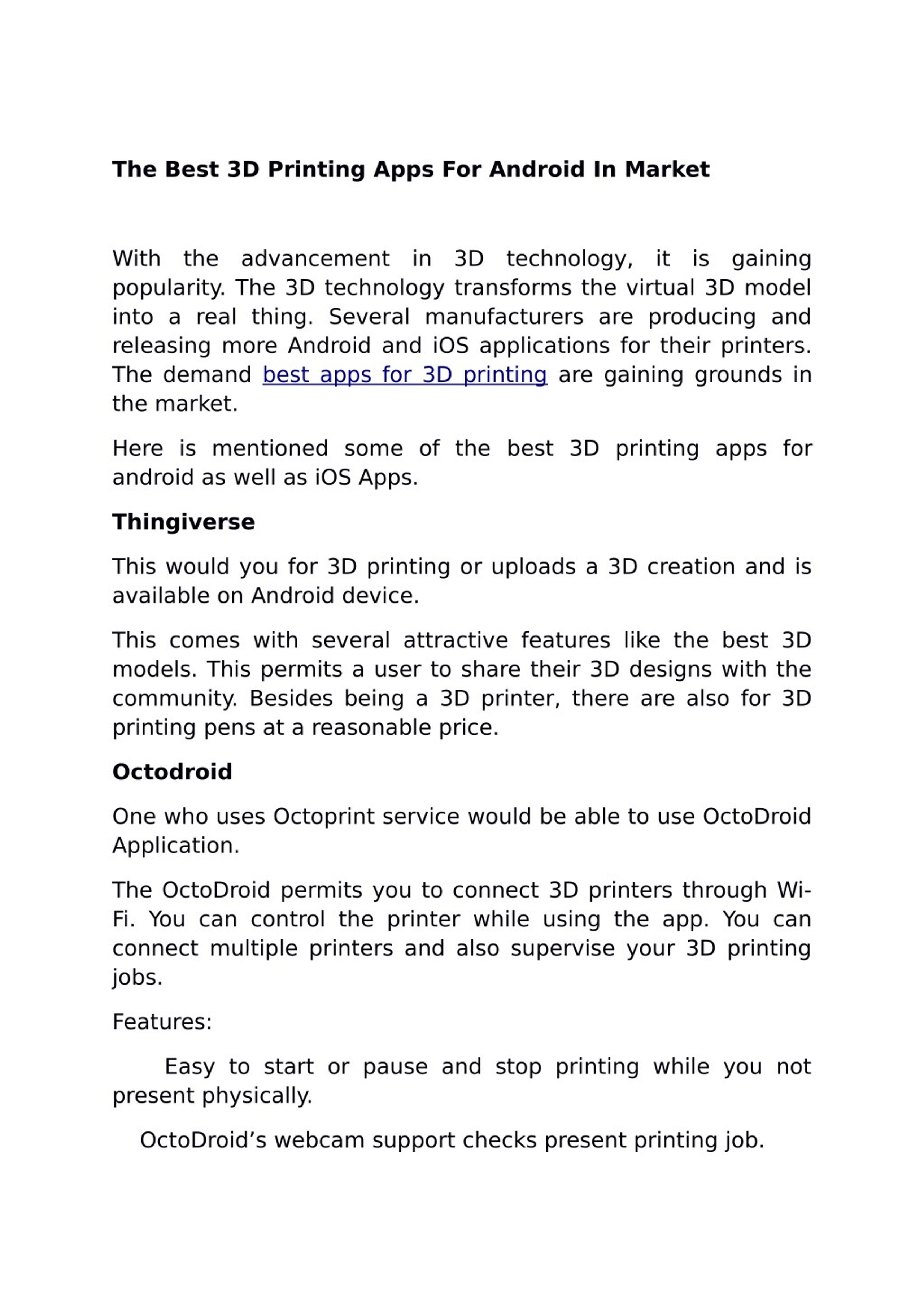 PPT - The Best 3D Printing Apps For Android In Market PowerPoint ...