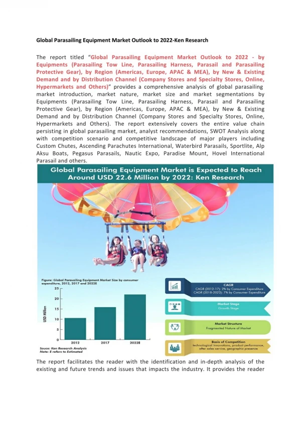 Repeat demand of Parasailing equipment market, New demand of Parasailing equipment market-Ken Research