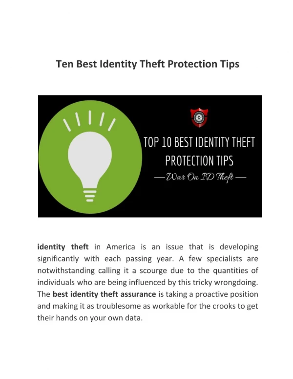Top 10 Best Identity Theft Protection Tips