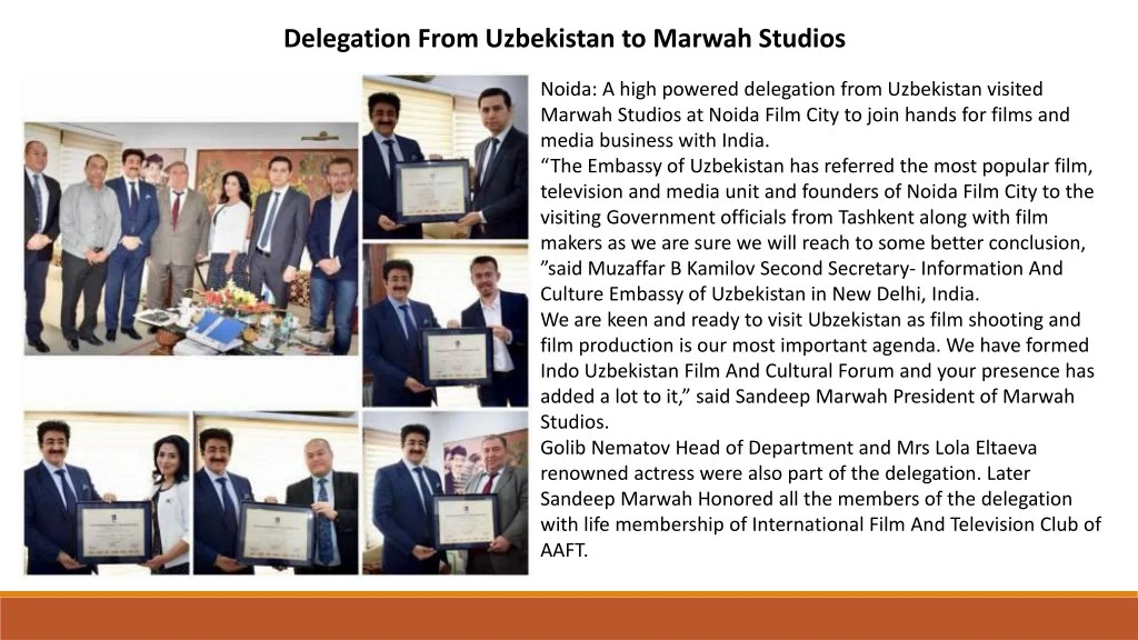 delegation from uzbekistan to marwah studios