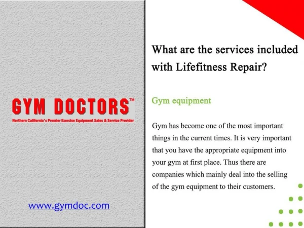 What are the services included with Lifefitness Repair