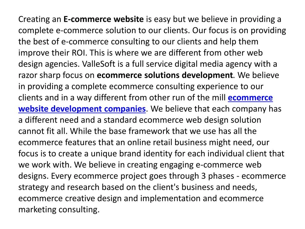 creating an e commerce website is easy
