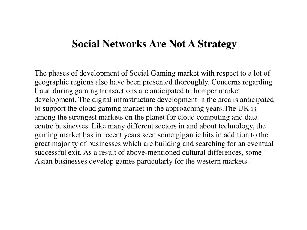 social networks are not a strategy