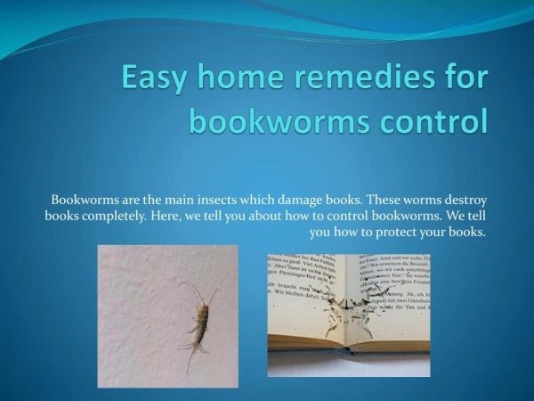 EASY HOME REMEDIES FOR BOOKWORMS CONTROL