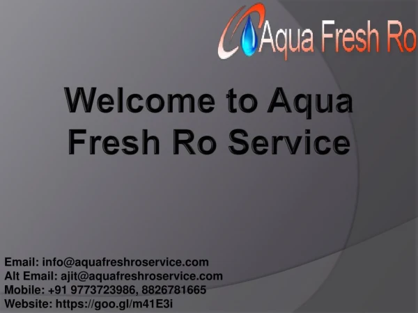 Aqua Fresh Ro Service Centre in Noida @9773723986