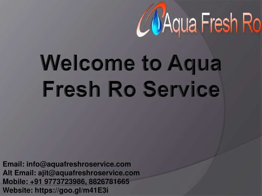 welcome to aqua fresh ro service