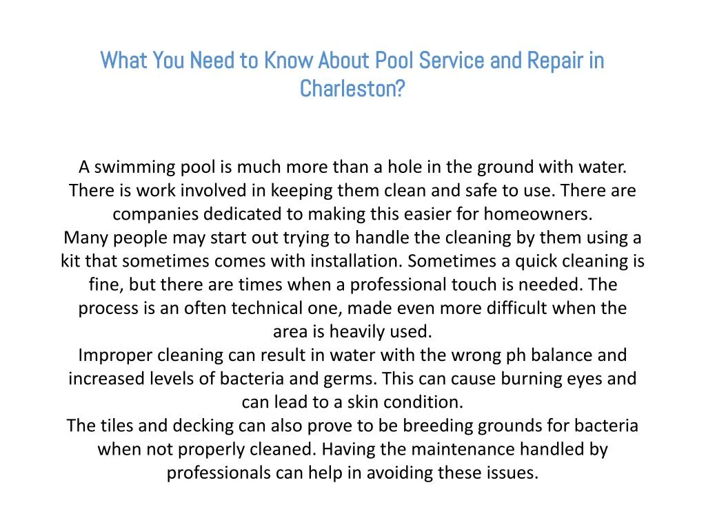 what you need to know about pool service