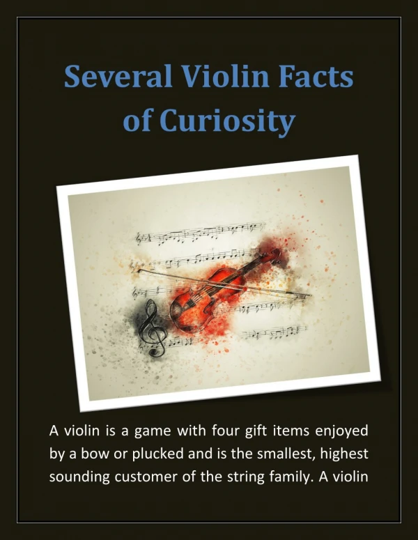 Several Violin Facts of Curiosity