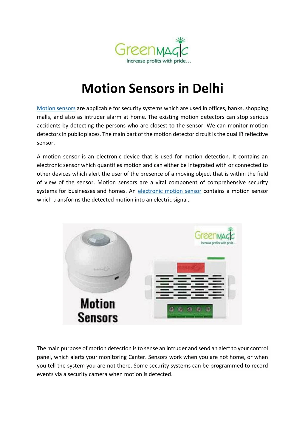 motion sensors in delhi