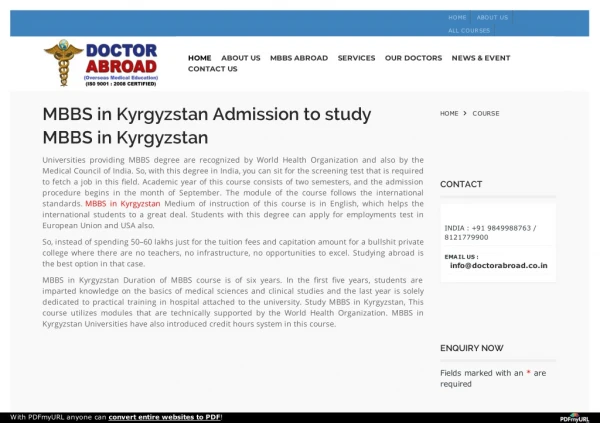 MBBS in Kyrgyzstan study