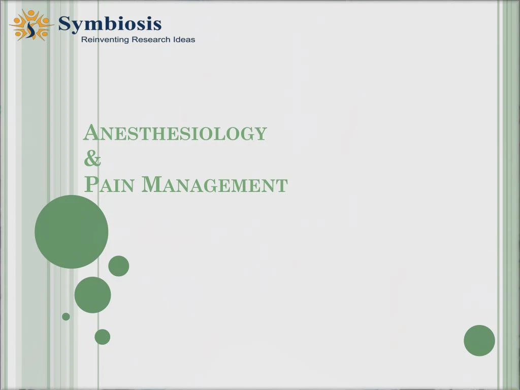 anesthesiology pain management