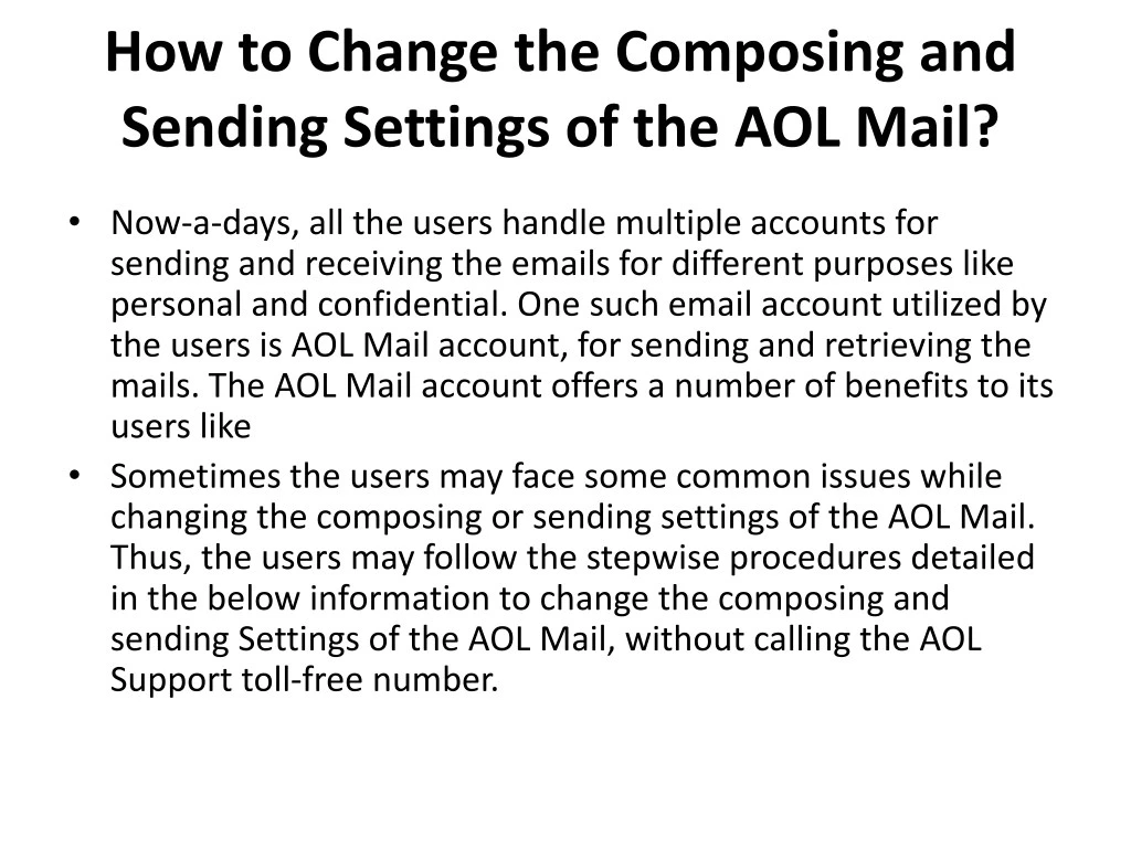 how to change the composing and sending settings