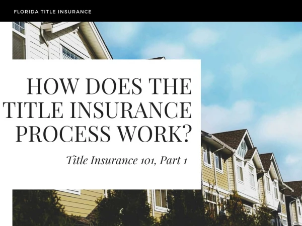 How Does The Ttle Insurance Process Work?
