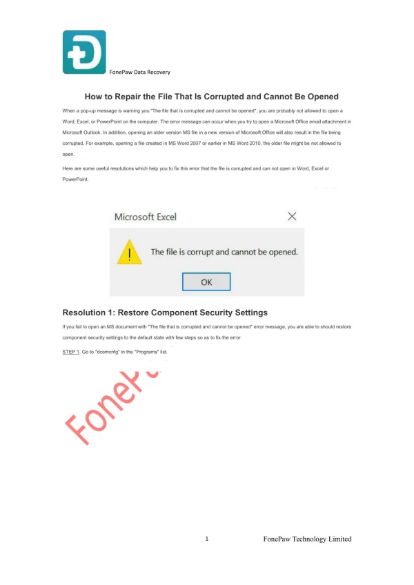 ​How to Repair the File That Is Corrupted and Cannot Be Opened