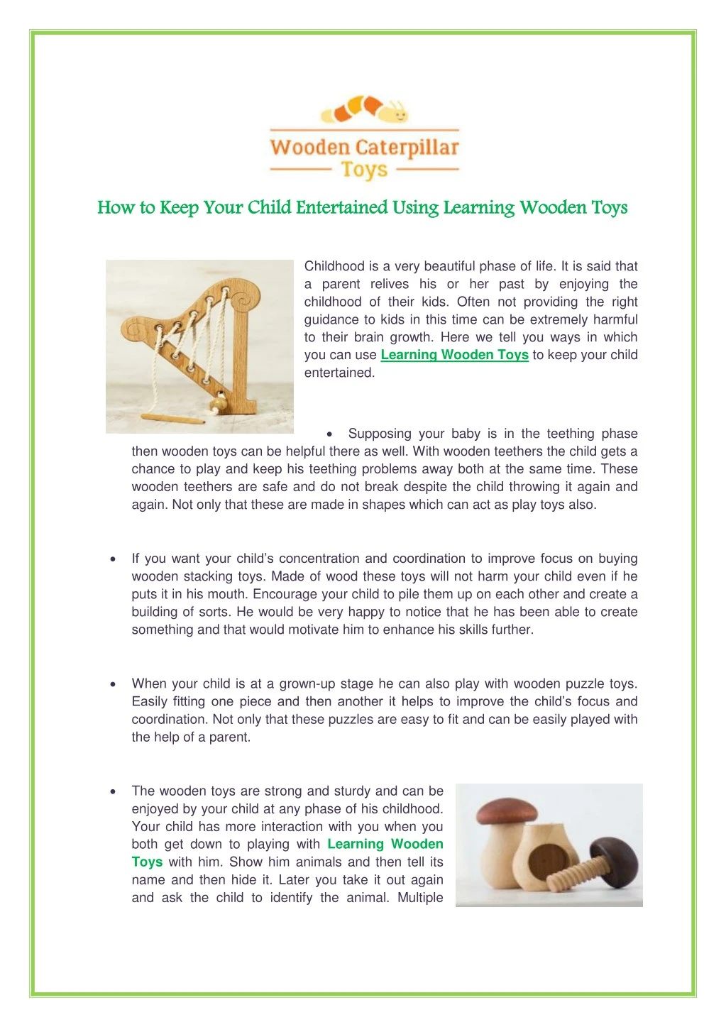 how to keep your child entertained using learning