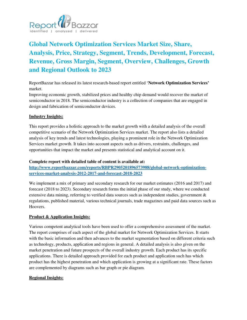 global network optimization services market size