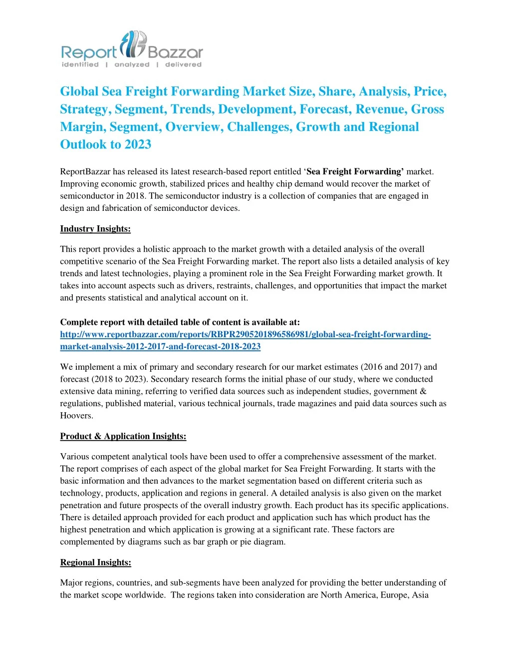 global sea freight forwarding market size share
