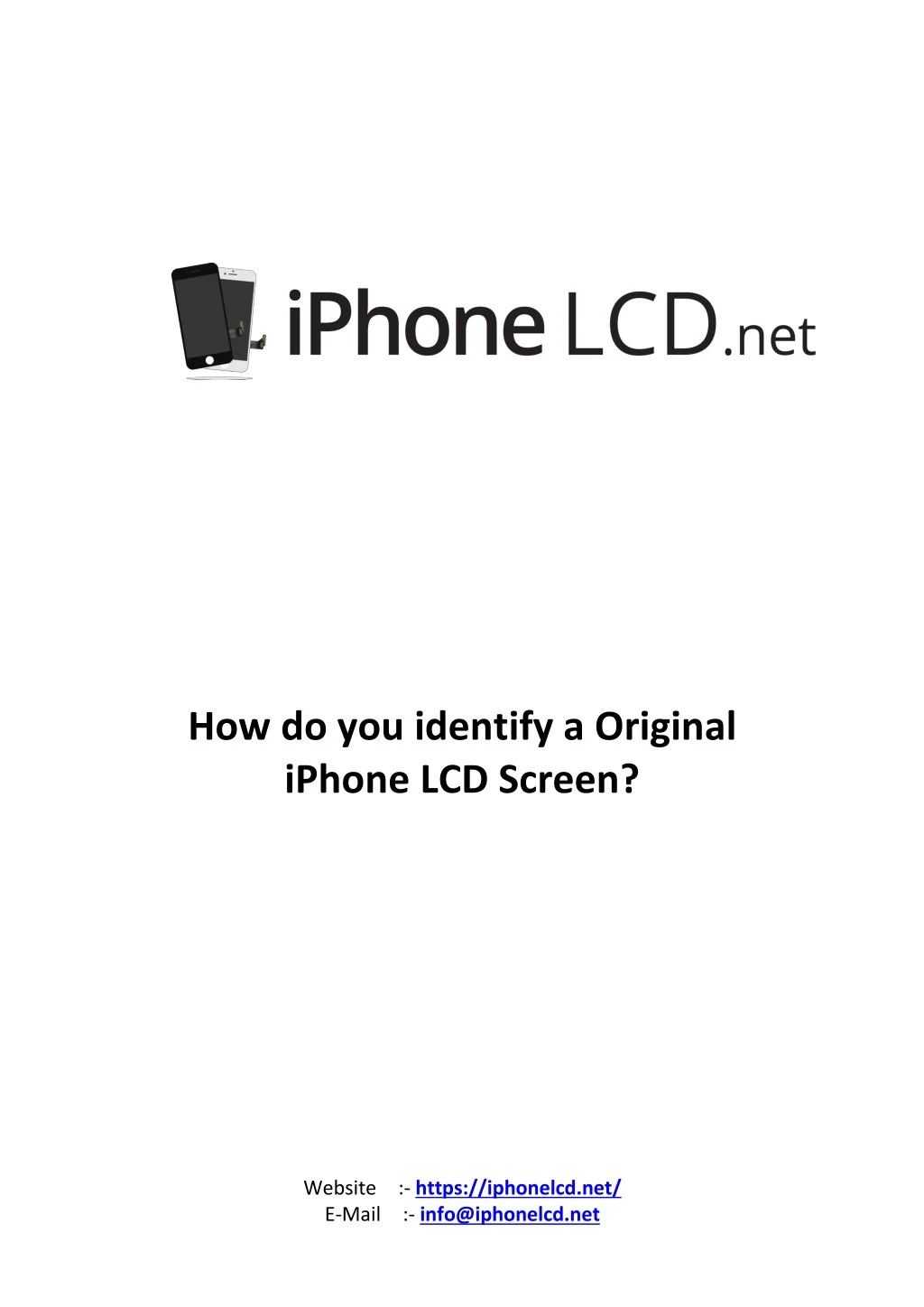 how do you identify a original iphone lcd screen