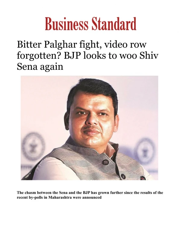 After bitter Palghar bypoll battle, Fadnavis for pre-poll alliance with Shiv Sena 