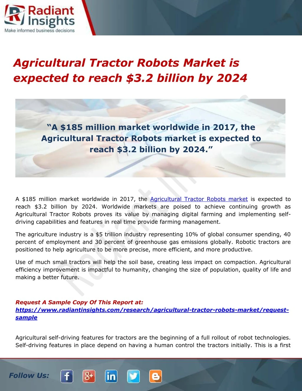 agricultural tractor robots market is expected