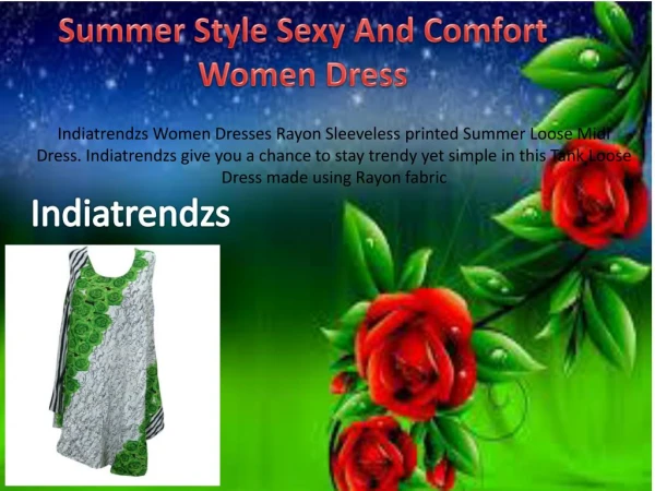 Summer Style Sexy And Comfort Women Dress