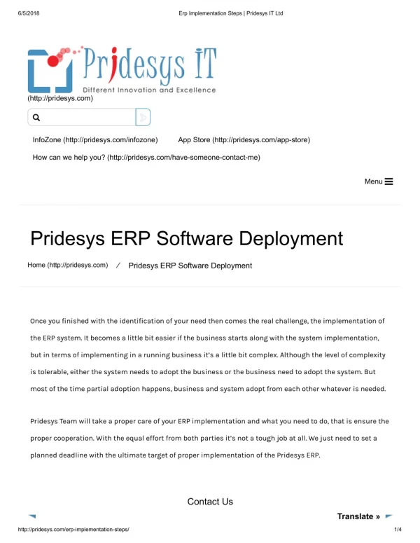Erp Implementation Steps | Pridesys IT Ltd