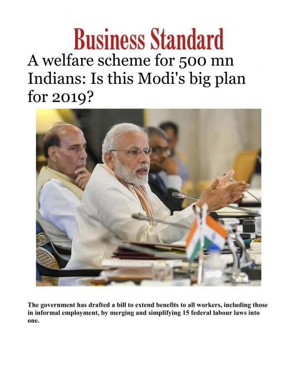 A welfare scheme for 500 mn Indians: Is this Modi's big plan for 2019? 