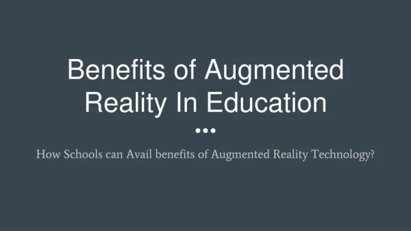 Augmented Reality For Education In India