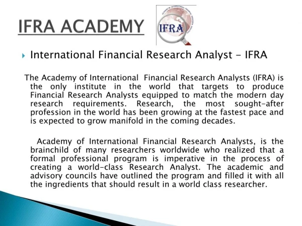 Financial Research Analyst Online Course