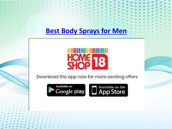 Shop Online for Best Body Sprays for Men