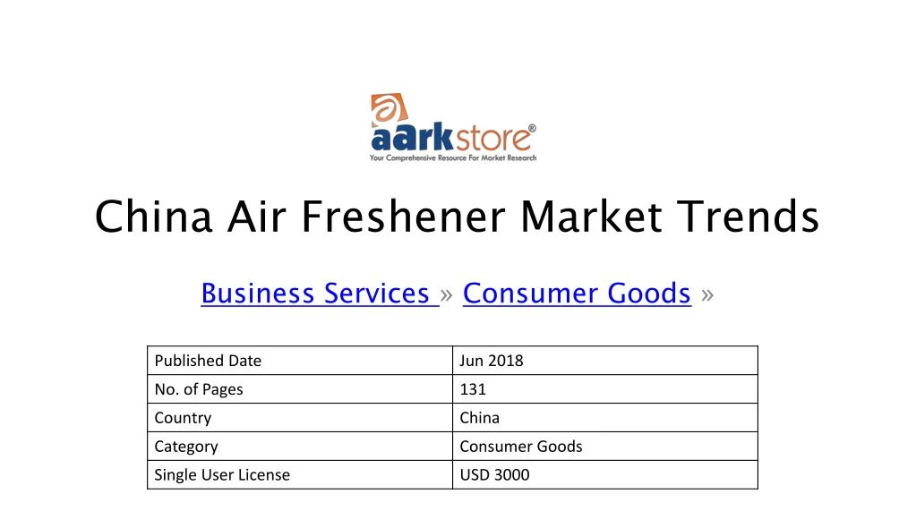 china air freshener market trends