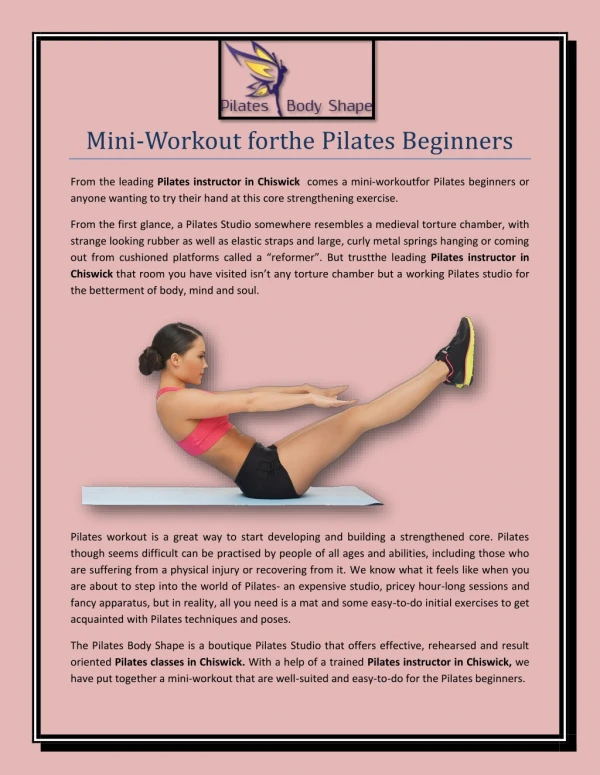 Mini-Workout forthe Pilates Beginners