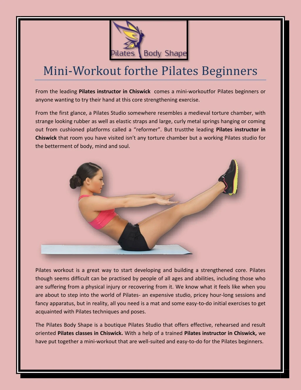 mini workout forthe pilates beginners