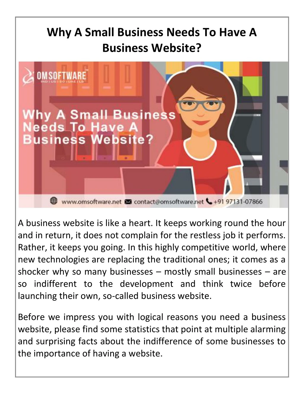 why a small business needs to have a business