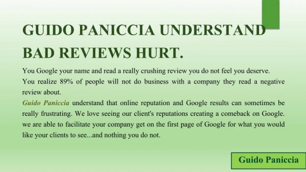 Guido Paniccia 6 Tips for Effective Online Reputation Management