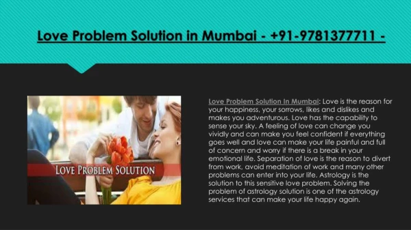 Love Problem Solution in Mumbai - 91-9781377711 -